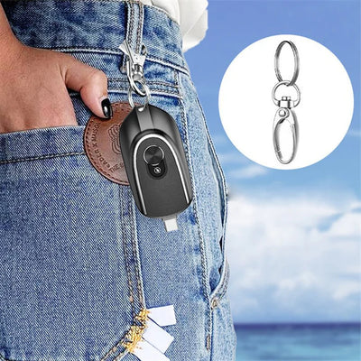 2-in-1 Mini Keychain Power Bank – Portable Charger with 1200mAh Battery