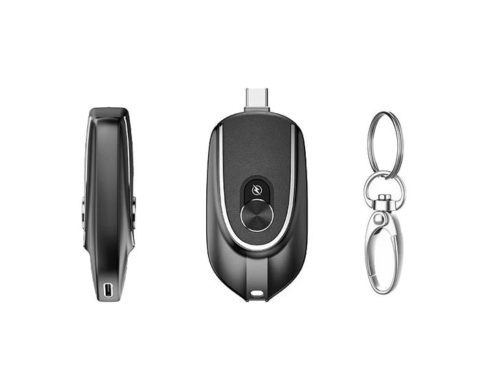 2-in-1 Mini Keychain Power Bank – Portable Charger with 1200mAh Battery