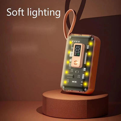 3-in-1 Transparent Power Bank – 10000mAh Fast Charging with PD & Wireless