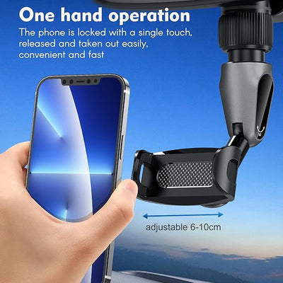 Flexible Car Phone Holder – 360° Magnetic Mount with Mirror Design