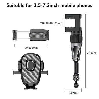 Flexible Car Phone Holder – 360° Magnetic Mount with Mirror Design