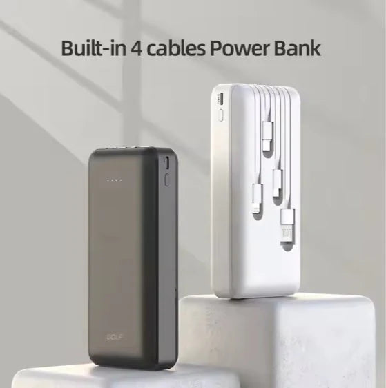 Power Bank with Built-in USB Cables – All-in-One Portable Charger